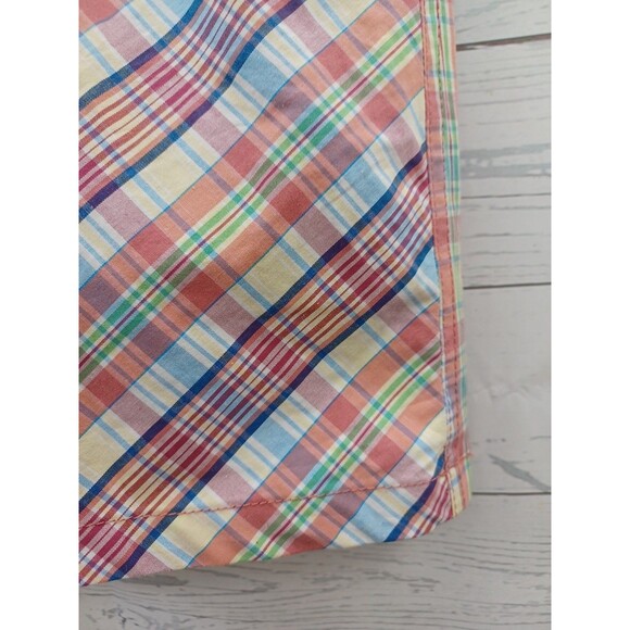 Croft Barrow Golf Tennis Skort Skirt Plaid Red Blue Pockets Sz 10 - Picture 2 of 7